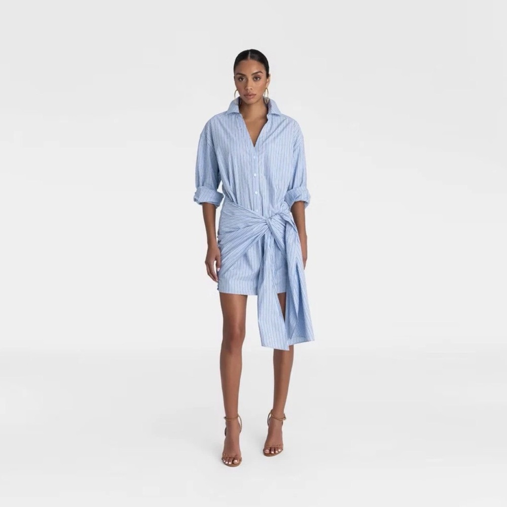 KBB by KAHLANA Long Sleeve 'The Tie Waist Shirtdress' - Light
